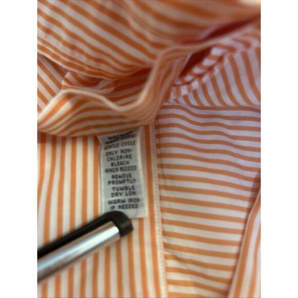 Ralph Lauren Shirt Orange White Striped Buttons Custom Fit Long Sleeve Men’s L - Picture 13 of 16